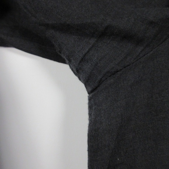 Peacock Ways Tunic Flare L Black Floral Linen Cotton Blouse Boho Lagenlook 286 - Picture 8 of 13